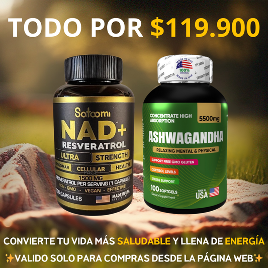 Combo Nad+ Resveratrol Premium & Ashwagandha 💊